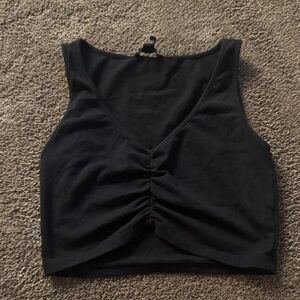 Forever 21 Black Ruched Tank Top